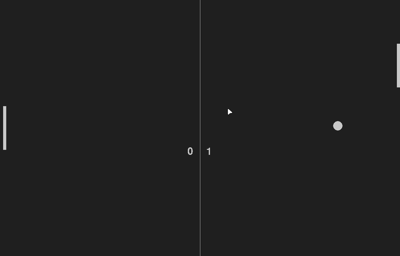 Screenshot of Pong Q-Learning